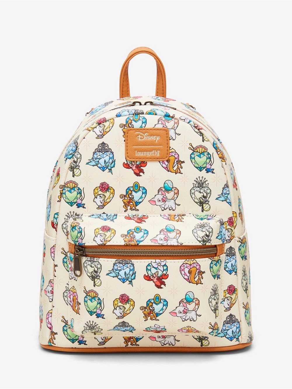 Loungefly Kids Cream Mini Backpack with Multicolor Icon Print